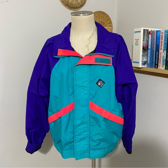 Woolrich Jackets & Blazers - Vintage 80s Woolrich sea jade full zip color block windbreaker jacket size large